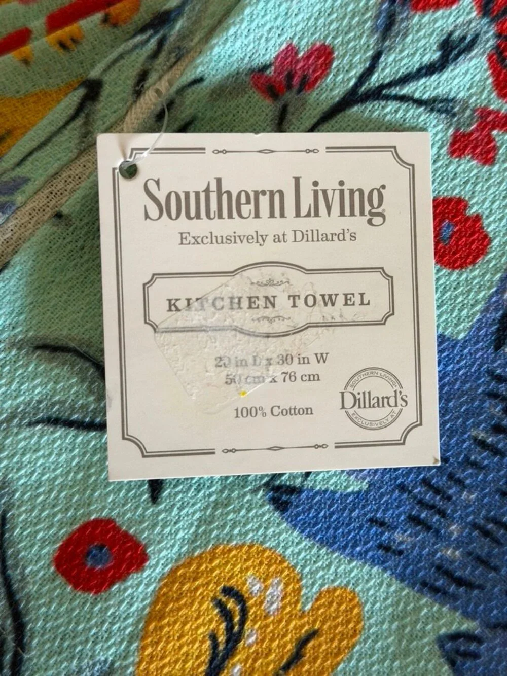 NWT Southern Living Folk Art Bunny Dish Towels Mint Set of 2 Dillard's